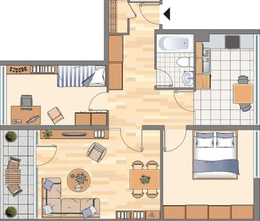 3-Zimmer-Wohnung in Dortmund Hörde (WBS für 75m² erforderlich!) - Foto 1