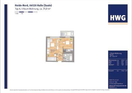 sanierter 1-Raum-Traum - mit Küche, Dusche u. Balkon - Foto 4