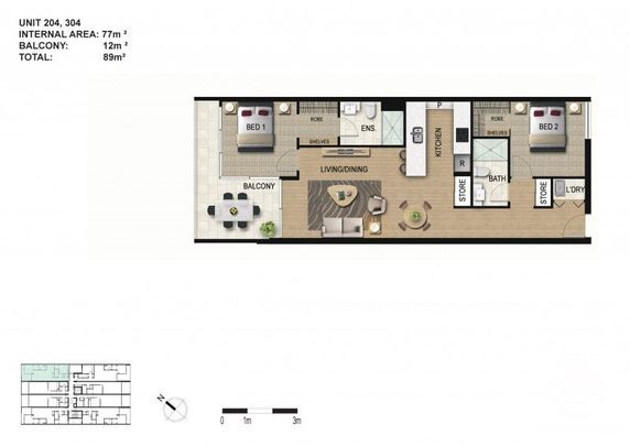 Modern 2 bed, 2 bath, 2 carspaces , unfurnished apartment - Photo 1