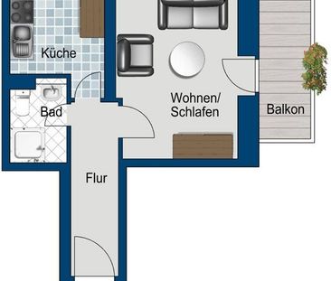 Aktuelle Renovierung einer praktischen 1-Zimmer-Wohnung in Dresden-... - Foto 4