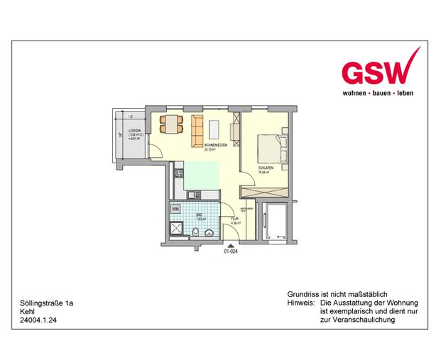 Moderne 2-Zimmerwohnung mit Balkon - Foto 1