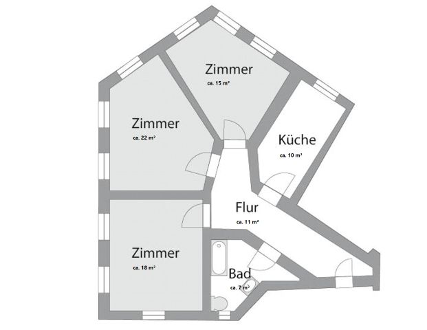 Wohlfühlatmosphäre in der südlichen Innenstadt, 3-Raum-Wohnung mit interessantem Schnitt - Photo 1