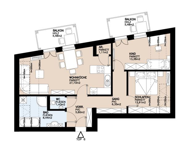 Geförderte Neubauwohnung mit Balkon - Photo 1