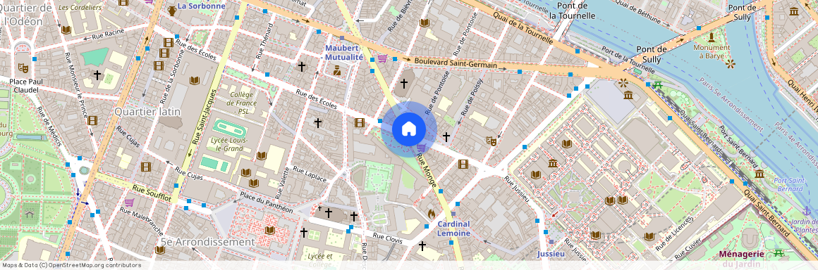 Rue Monge et Rue des Écoles 75005 Paris (5e arrondissement)