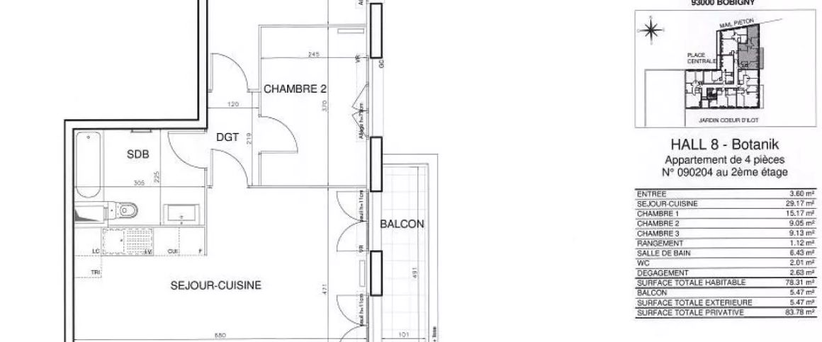 location Appartement T4 DE 78.2m² À BOBIGNY - Photo 1