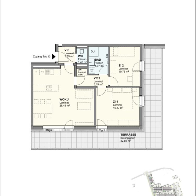 Geförderte Dachgeschosswohnung in ruhiger Lage - 5/13 - Foto 2