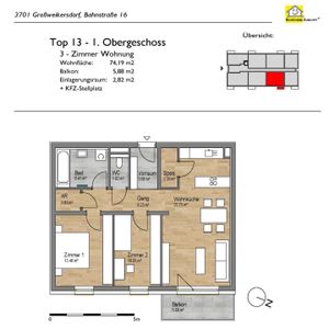 Schöne Balkonwohnung im 1. Geschoss mit Lift - Foto 3