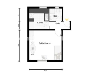 Gemütliche Single-Wohnung mit Einbauküche - Photo 1