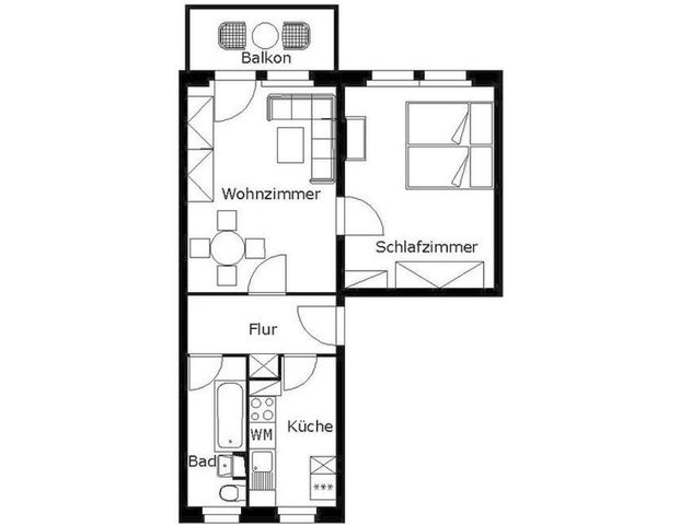 2-Raum-Wohnung in grüner Wohngebietslage - Foto 1