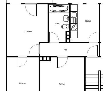 Sanierte 3 Zimmerwohnung mit Balkon und Tageslichtbad - Foto 6