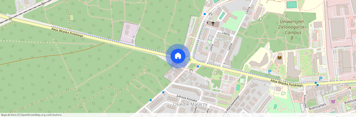 ul. Aleja Wojska Polskiego, Osiedle Łużyckie, Centrum, Zielona Góra, lubuskie