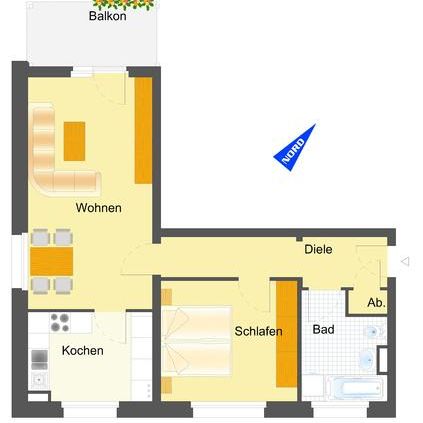 Gemütliche 2 Zimmer Wohnung mit Balkon in der Glatzerstraße - Photo 1