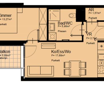 Moderne 2 Zi Wohnung mit Balkon - nahe U1 Kagraner Platz - Photo 6
