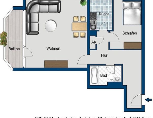 Genau unsere neue Wohnung: Sanierte 2-Zimmer-Wohnung - Photo 1