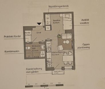 Mysig och funktionell 1:a med fransk balkong i Norra Fäladen, Lund - Foto 1
