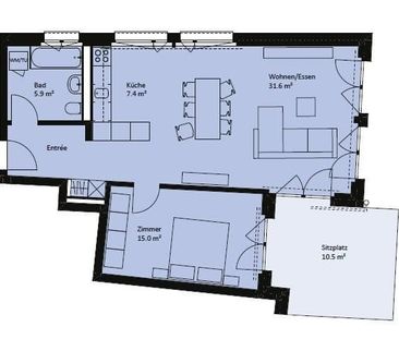 2.5 Zimmer, 65 m², EG - Photo 4