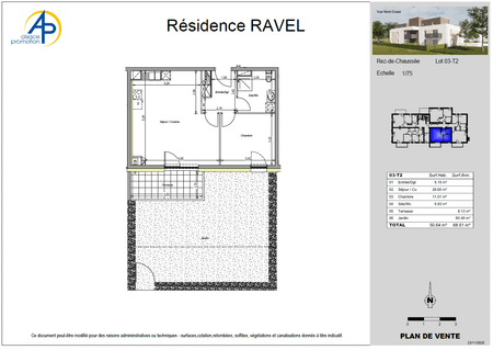 Résidence RAVEL – F2 en rez de jardin – Lot 03 - Photo 5