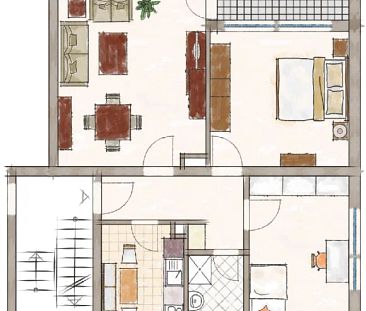 Zentrum Lage 3 Zimmer Dachgeschoss, Wfl.66m2, Duschbad m.Fenster. - Photo 6