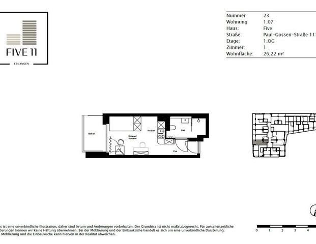 Möbliertes 1-Zimmer-Apartment mit Balkon in Erlangen - Photo 1