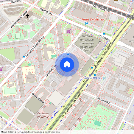 ul. Tadeusza Zielińskiego, Powstańców Śląskich, Krzyki, Wrocław, dolnośląskie