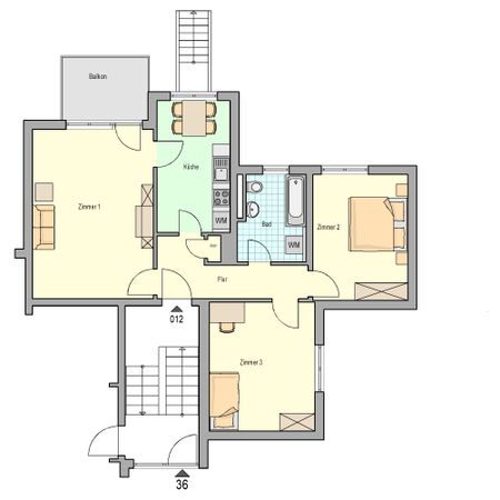 3 ZKB Wohnung mit Balkon in Trier-Ehrang - nur mit WBS! - Photo 4