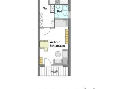 Modernisierte 1-Zimmer-Wohnung in Mülheim-Saarn - Photo 1