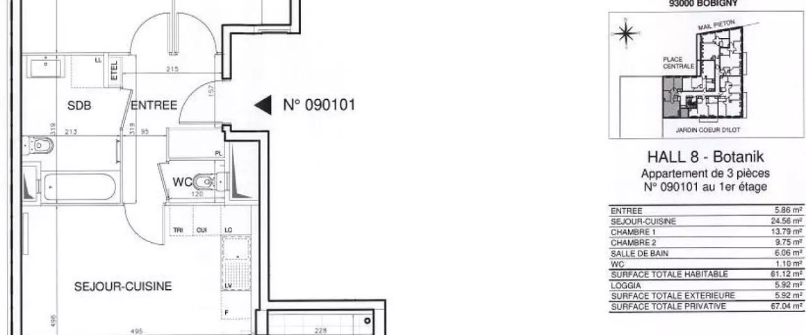 location Appartement T3 DE 61.5m² À BOBIGNY - Photo 1