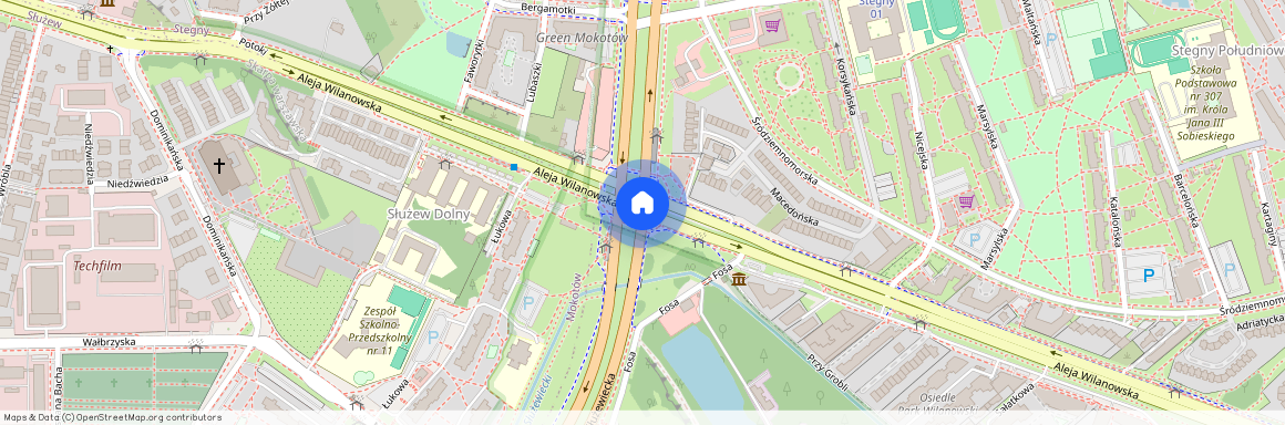 al. Aleja Wilanowska, Stegny, Mokotów, Warszawa, mazowieckie