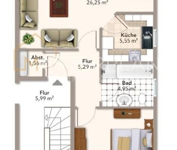 Charmante 2-Zimmer-Wohnung mit Balkon, Bübingen - Foto 1