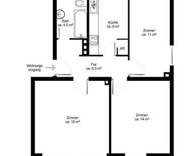 3 Zimmer-Balkonwohnung in ruhiger Wohnanlage - Photo 2
