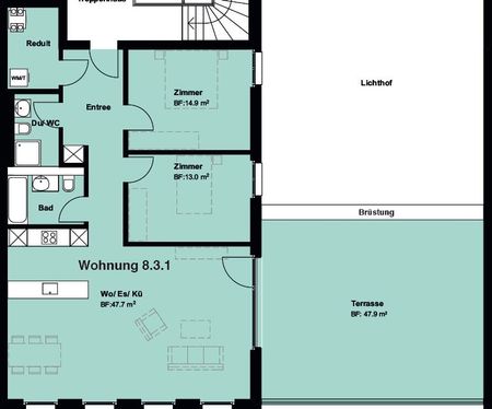 3.5 Zimmer, 100 m², 3. Stock - Foto 2