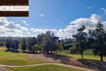 FULLY FURNISHED FRONTLINE GOLF APARTMENT WITH LARGE TERRACE BEAUTIFUL VIEWS - POOL AND A GARAGE