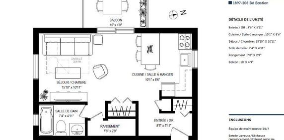 Appartement 2 ½ à louer Neufchâtel / Lebourgneuf juillet 2026 - Photo 2