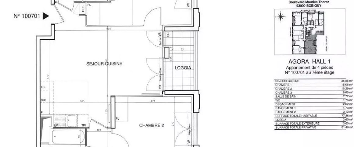 location Appartement T4 DE 76.9m² À BOBIGNY - Photo 1