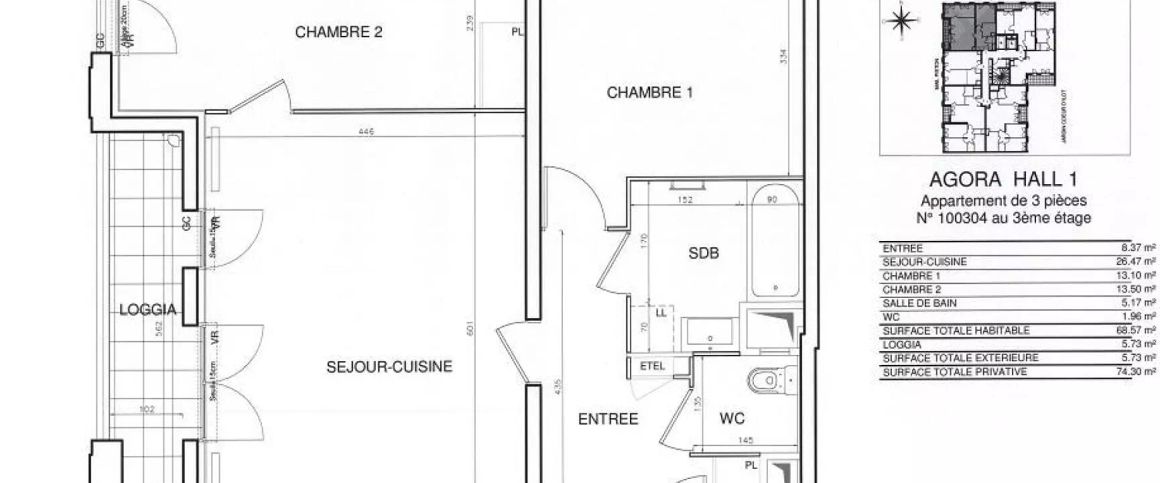 location Appartement T3 DE 68.6m² À BOBIGNY - Photo 1