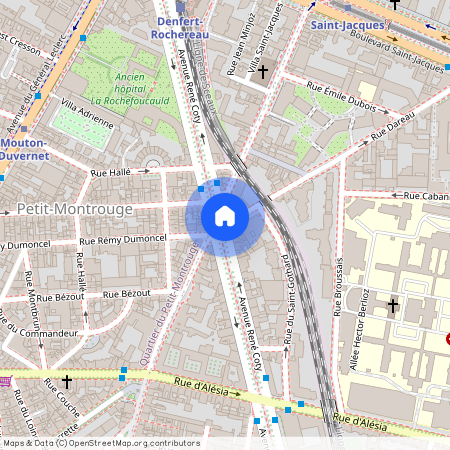 Rue Dareau et Avenue René Coty 75014 Paris (14e arrondissement)