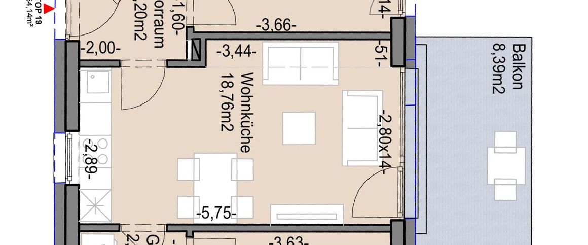 Neubauwohnung mit Balkon in gefördertem Wohnbau - Photo 1