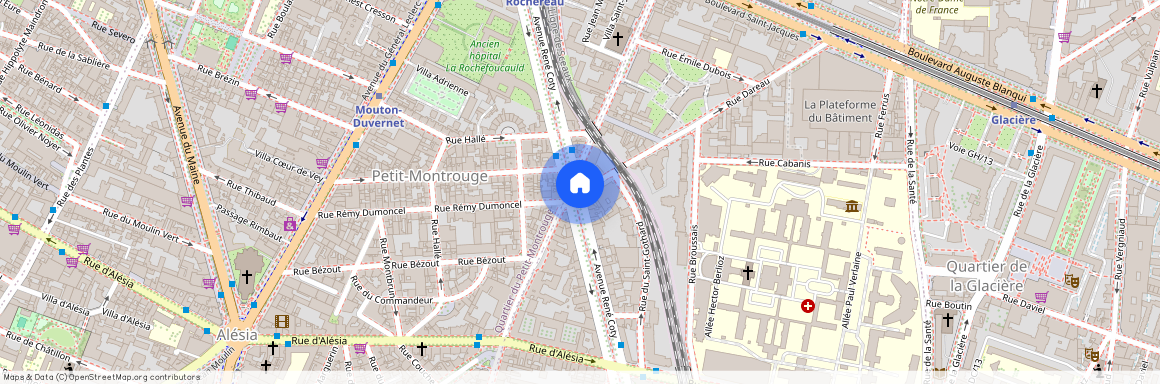 Rue Dareau et Avenue René Coty 75014 Paris (14e arrondissement)