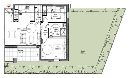 Location Appartement 3 pièces 61m² ST JEAN PIED DE PORT 64220 - Photo 2