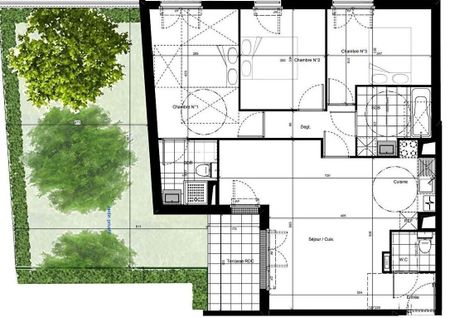 Location appartement 4 pièces 3 chambres avec jardin et terrasse Plaisir (78), - Photo 5