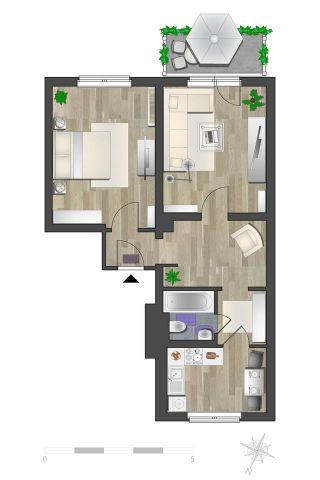 Gemütliche 2-Raum-Erdgeschosswohnung mit Blick ins Grüne - Foto 3