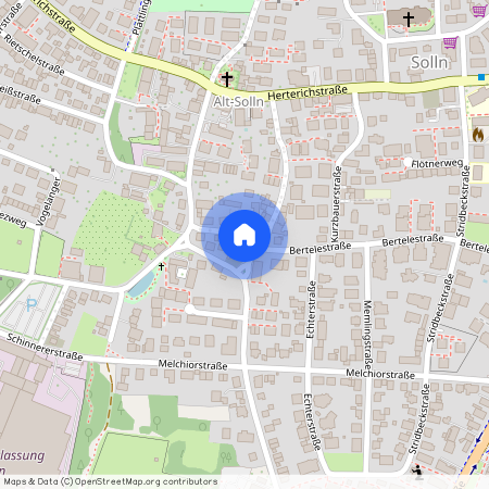 Bertelestraße, 81479 München Solln ca. 8, 6 km south-west of Munich-center