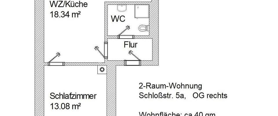 Kleine 2-Raum-Wohnung mit Miniküche - Foto 1