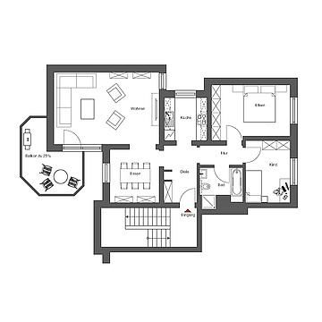 Helle 3-Zimmer-Wohnung mit Fernblickbalkon in ruhiger Lage von Titz - Foto 5