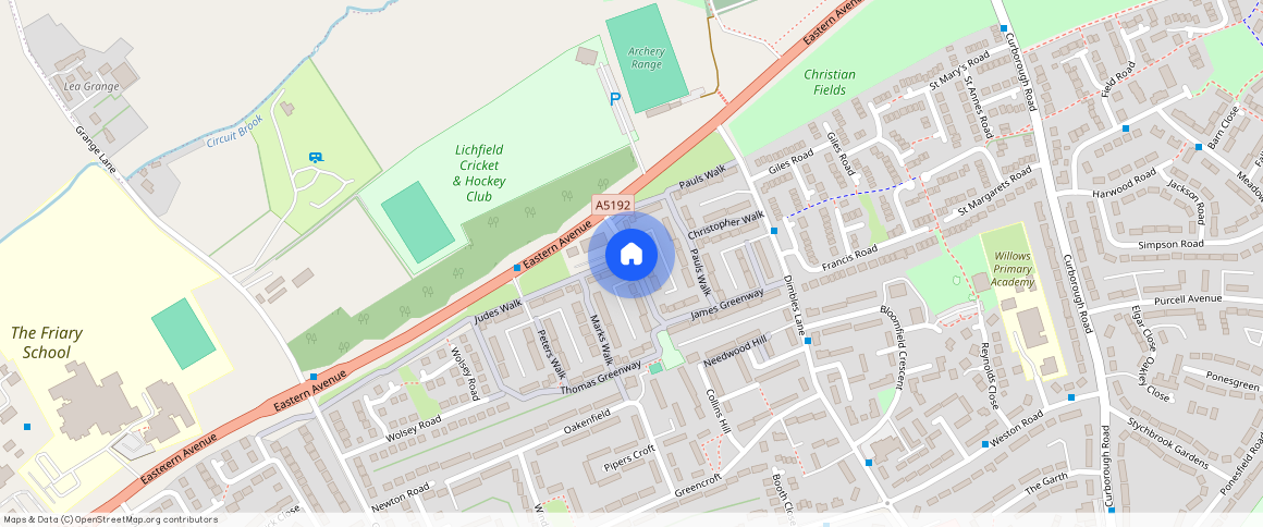 Christopher Walk., Lichfield, WS13