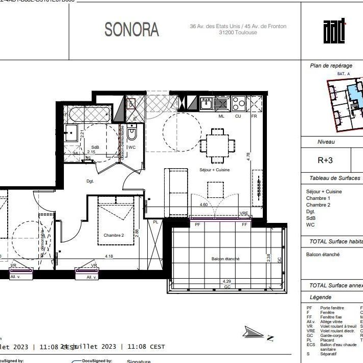 Location Appartement 3 pièces 56m² TOULOUSE 31200 - Photo 2