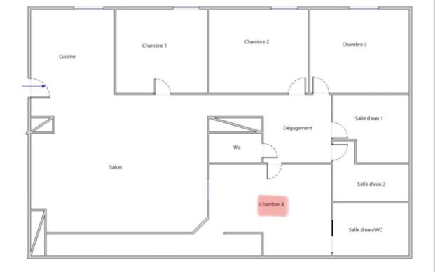 Location appartement, 1 pièce, 1 chambre, surface 36m² - Photo 1