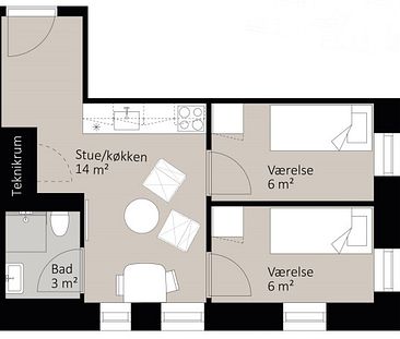 3-værelses studiebolig - Photo 2