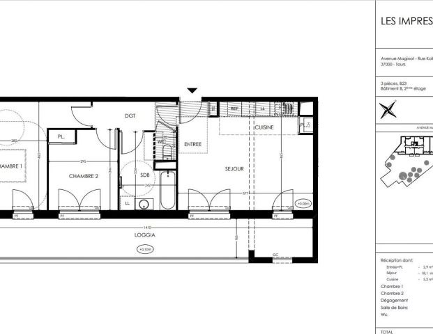location Appartement T3 DE 63.5m² À TOURS - Photo 1