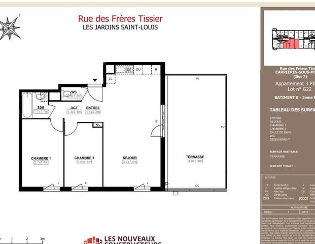 location Appartement T3 DE 61.5m² À CARRIERES SOUS POISSY - Photo 1